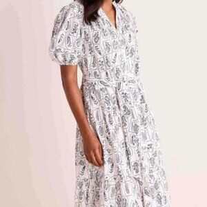 Avara Avalon Dress Large Navy Print NWT